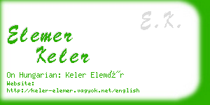 elemer keler business card